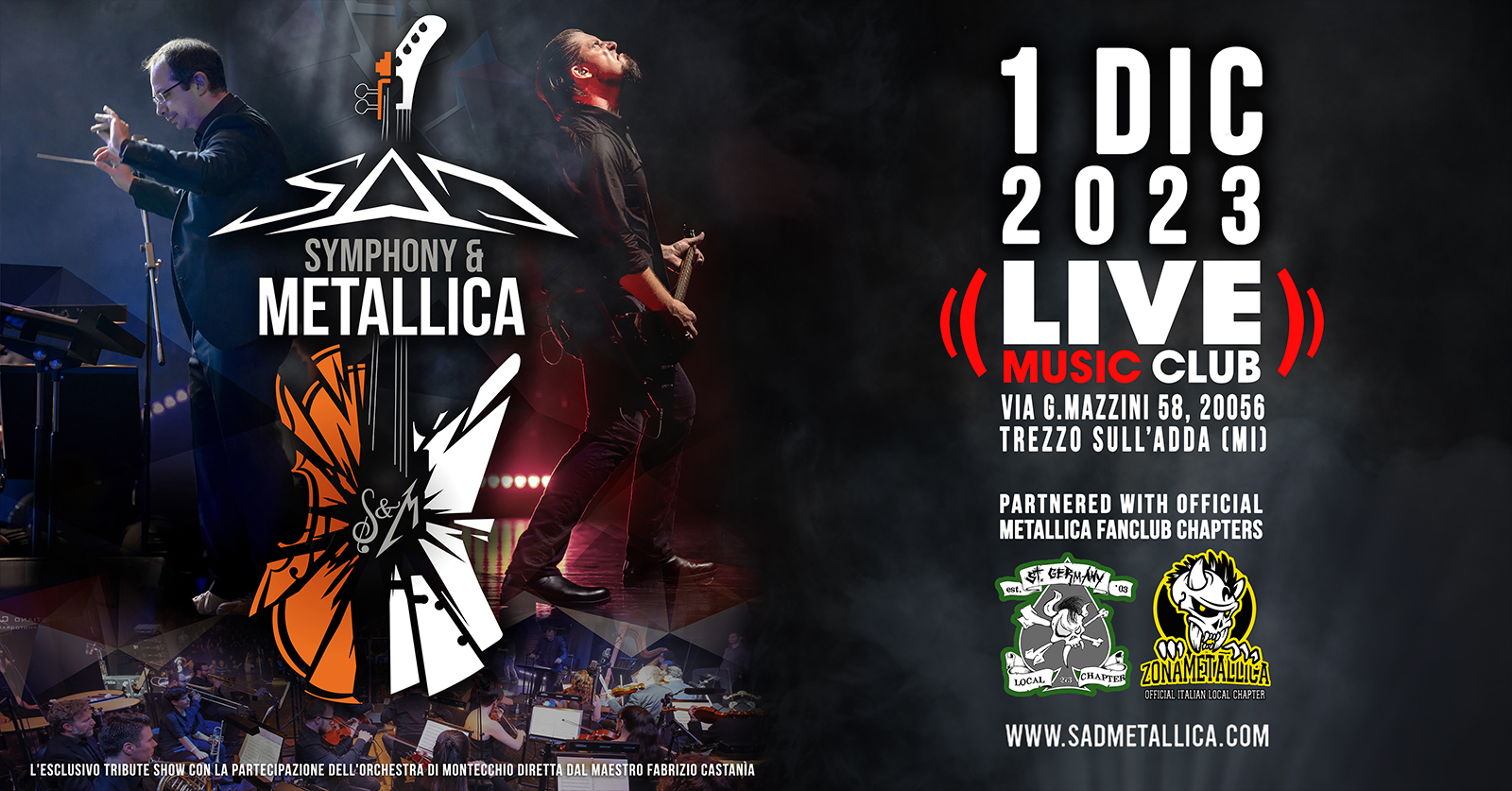 Sad Symphony and Metallica 1 DEC 2023 Live Club Trezzo Sull'Adda Milano