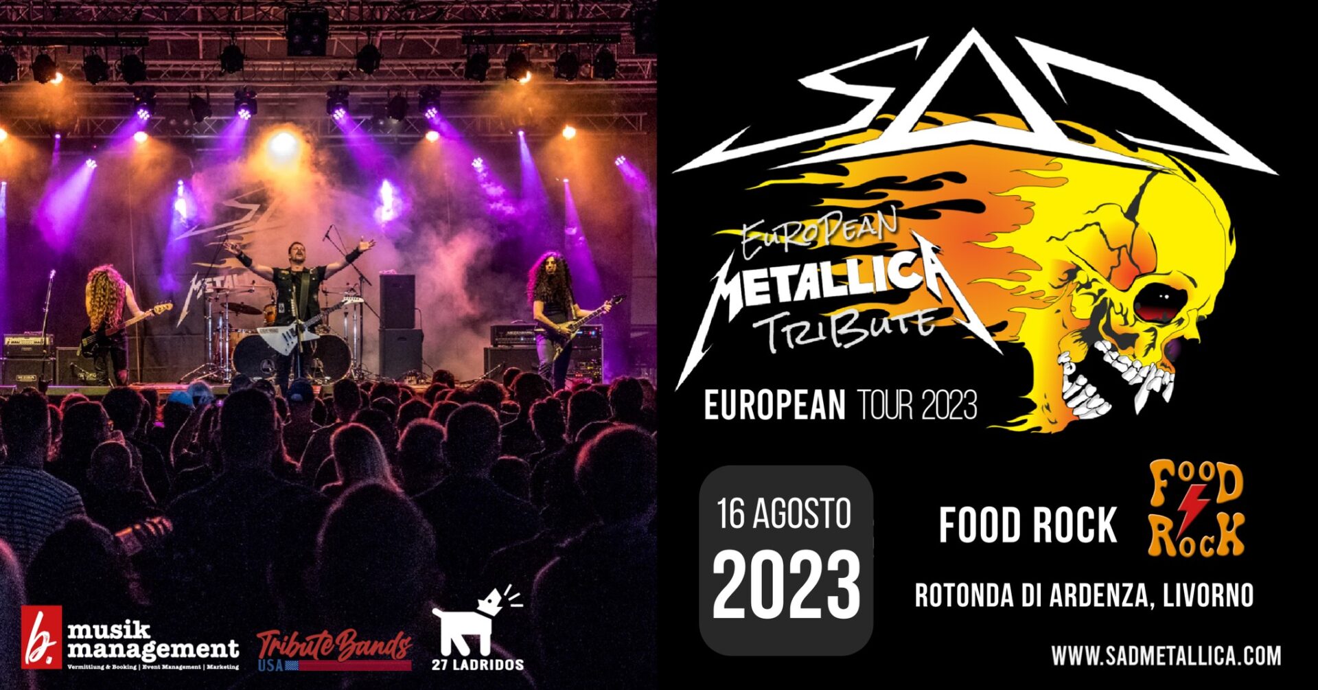 Klappe Elendighed Bonus Events from September 9 – July 21 – SaD | European Metallica Tribute Band