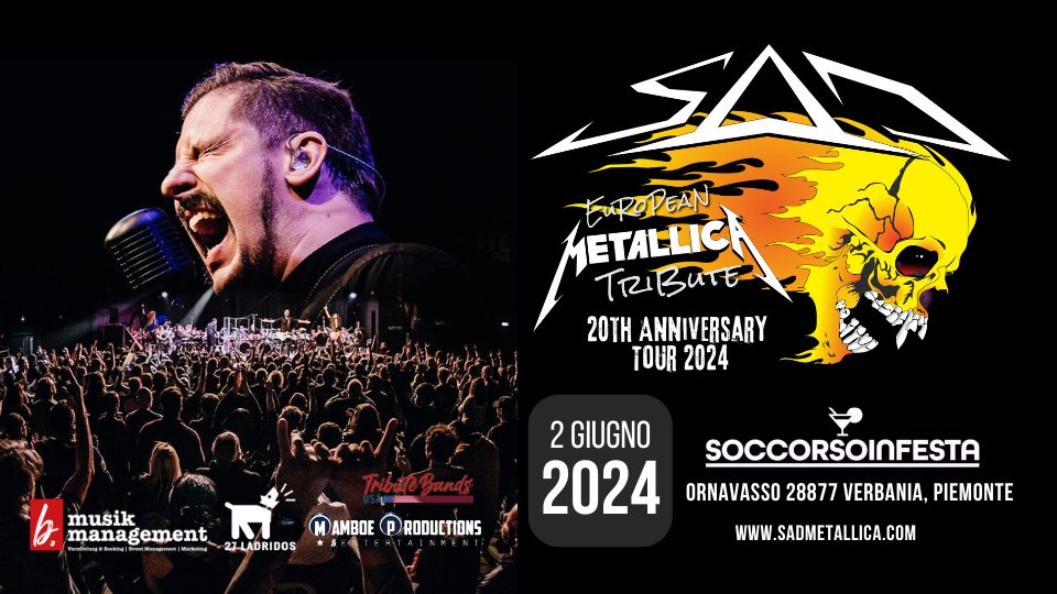 SaD European Metallica Tribute Live @ Soccorso in Festa Verbania