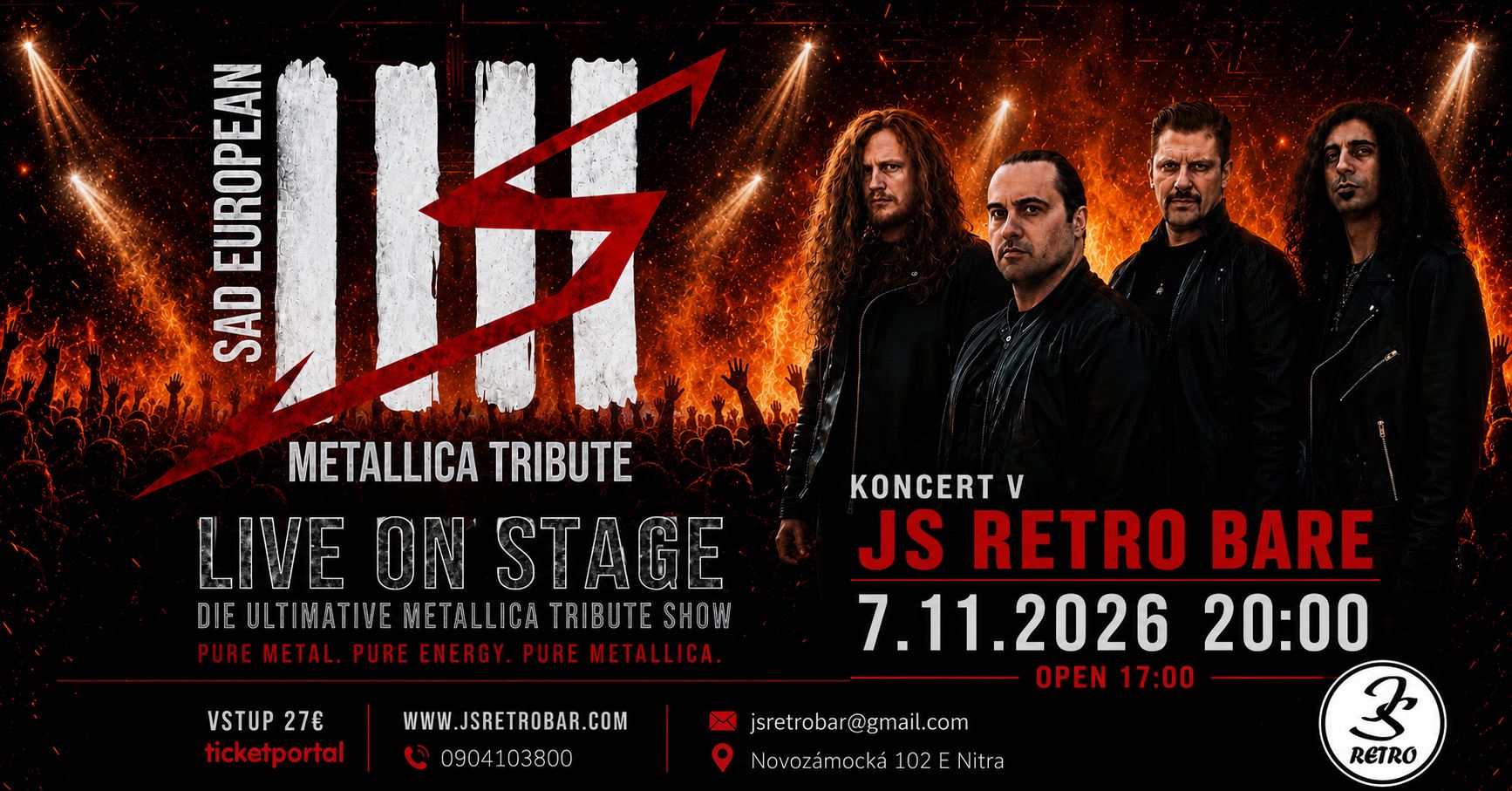 Koncert S.A.D. European Metallica Tribute Band z Talianska